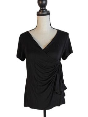 Women's, Tahari, Wrap Top, Black, Size Unknown